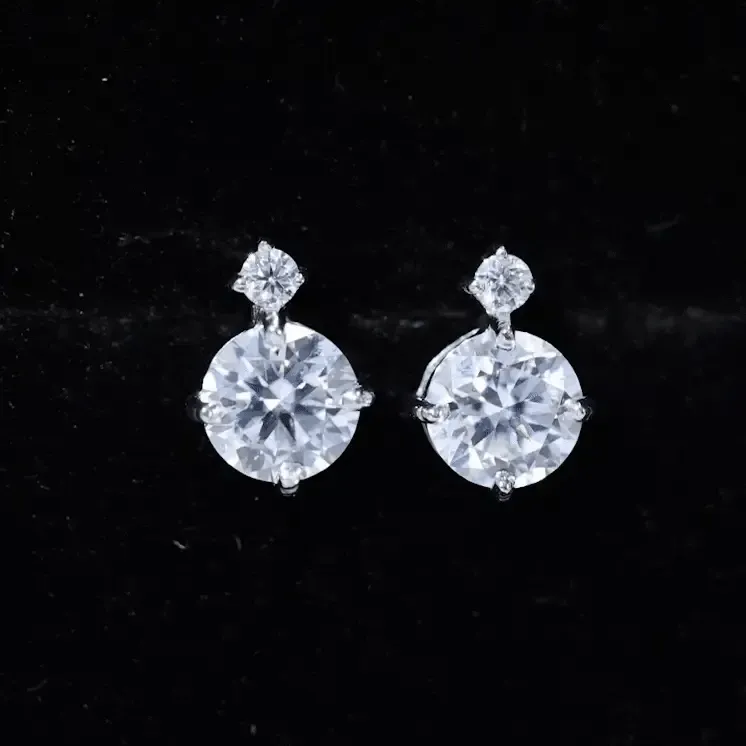 Simple Round Moissanite Solitaire Stud Earrings