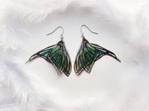 Spanish Luna Moth Wings Earrings in Boho Style