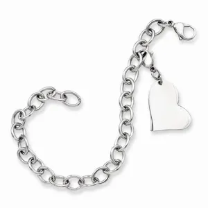 Stainless Steel Heart Charm Bracelet