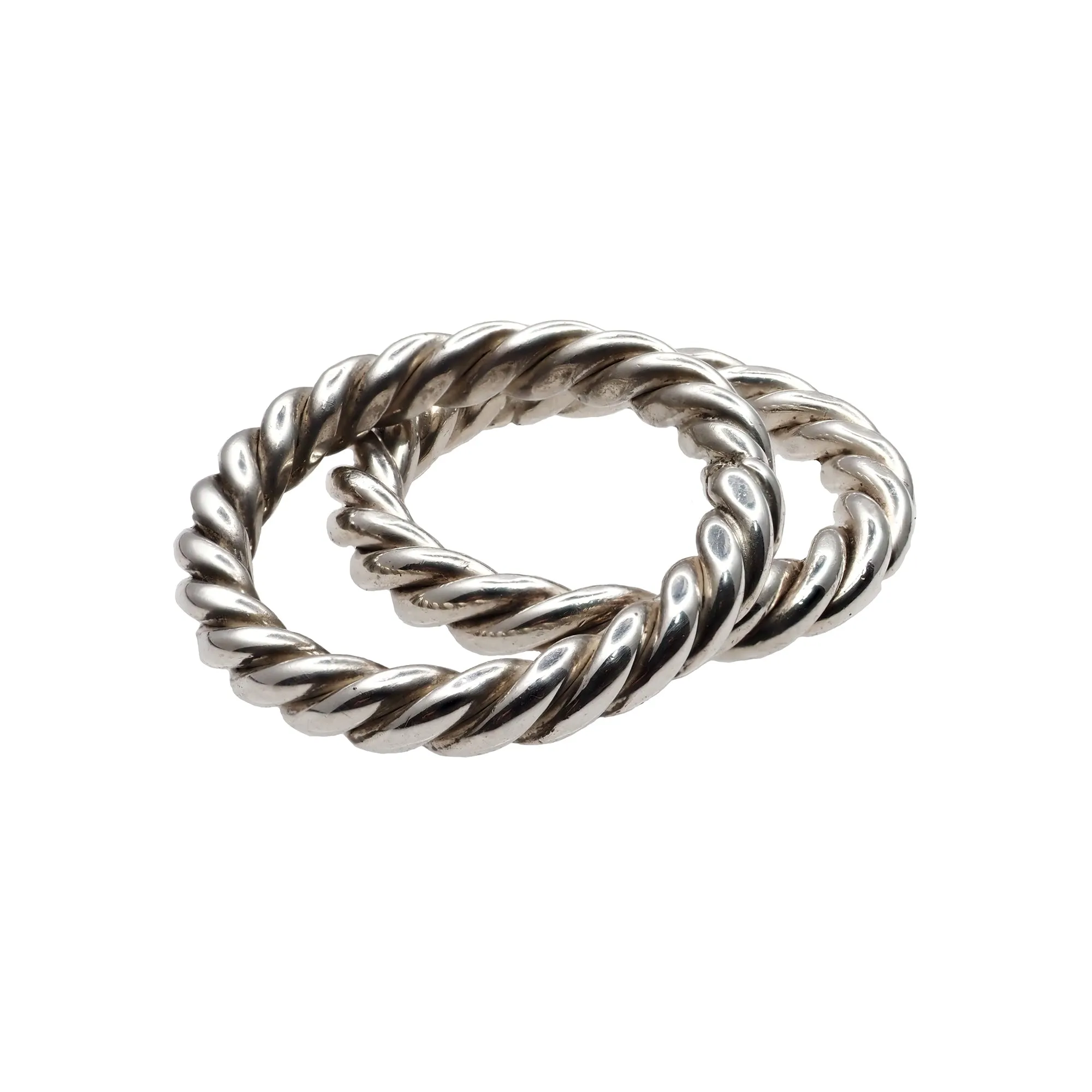 Sterling silver twisted rope ring
