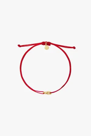 String Link Bracelet Red and Gold
