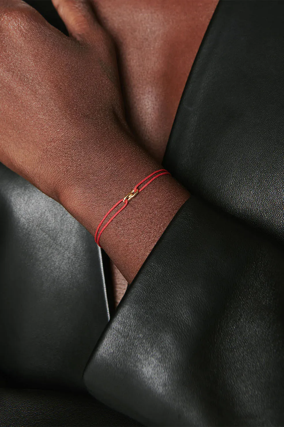 String Link Bracelet Red and Gold