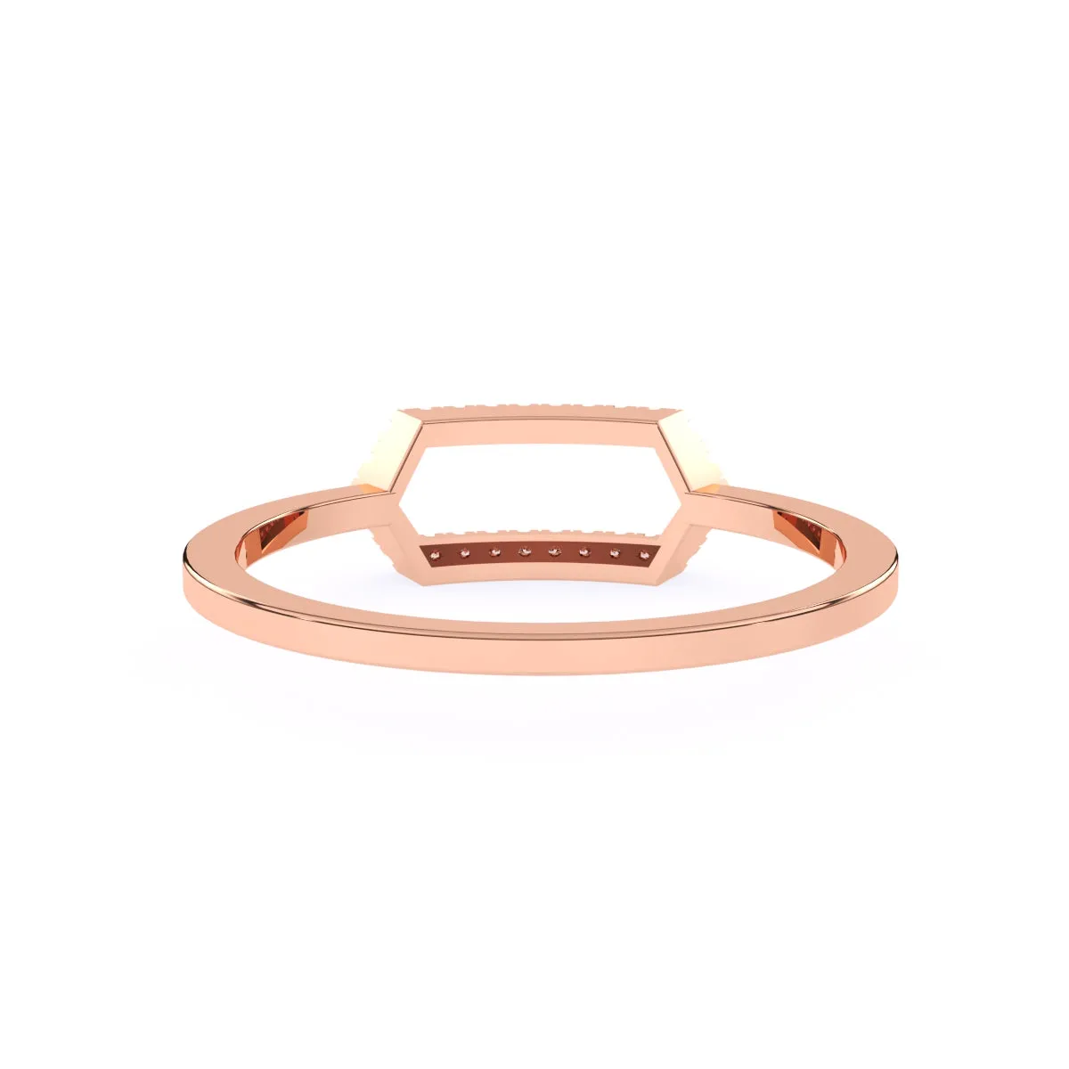 Stylish Open Hexagon Shape Diamond Ring