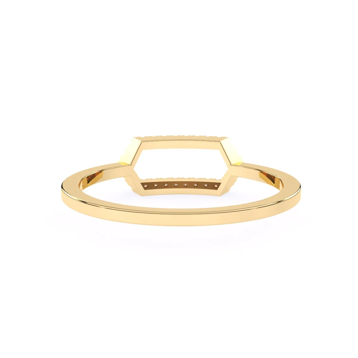 Stylish Open Hexagon Shape Diamond Ring