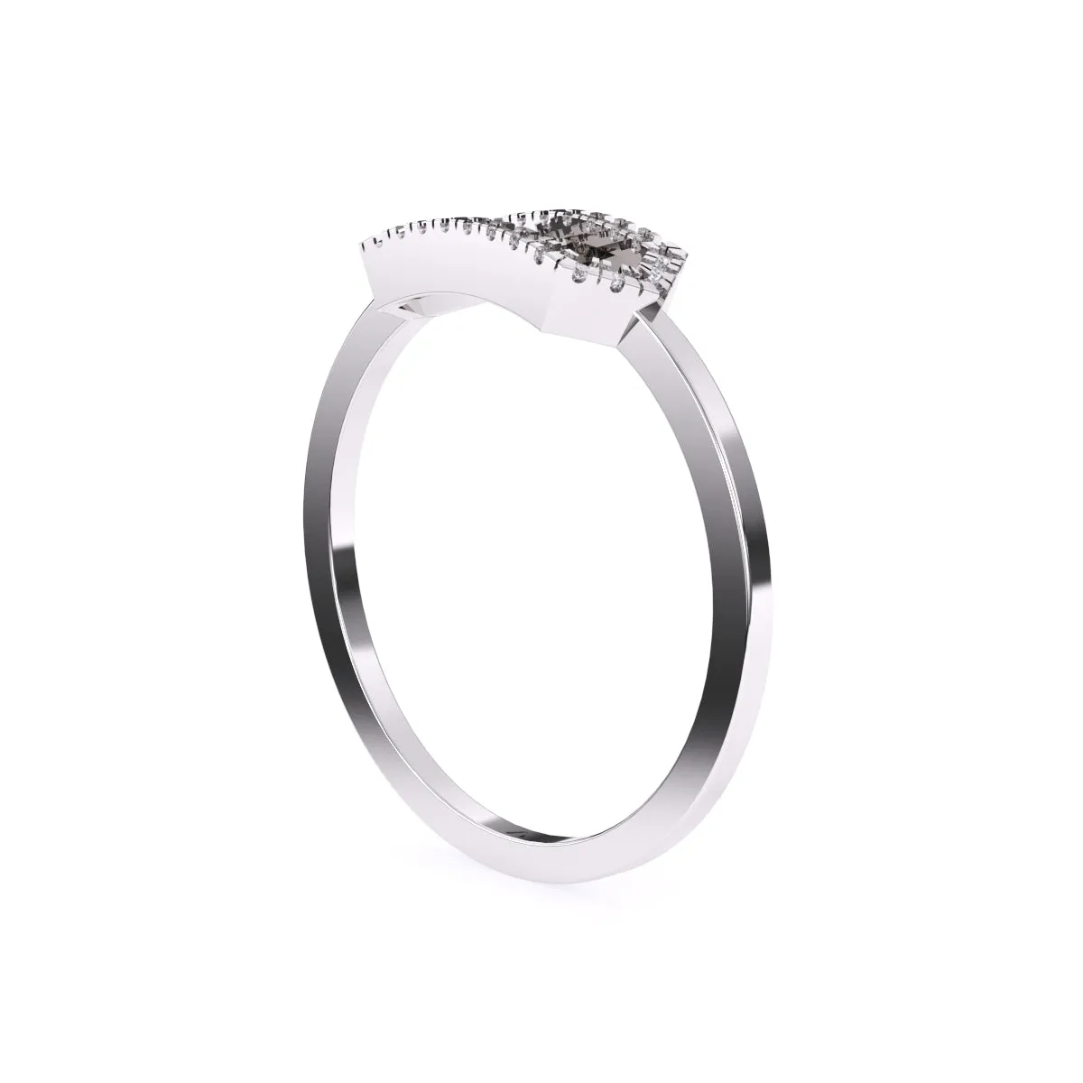 Stylish Open Hexagon Shape Diamond Ring
