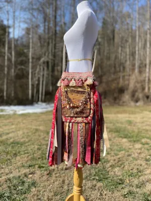 Stylish Pink and Gold Fringe Purse - Festival Ready Boho Bag with Embellishments