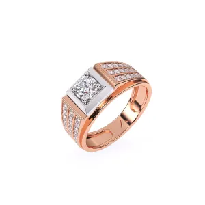 Stylish Three Row Cluster Round Lab Grown Ring