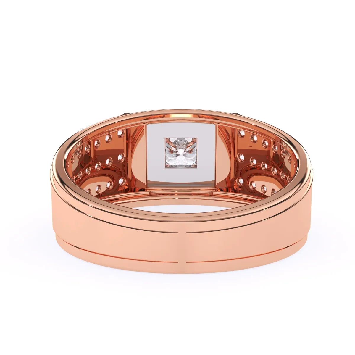 Stylish Three Row Cluster Round Lab Grown Ring