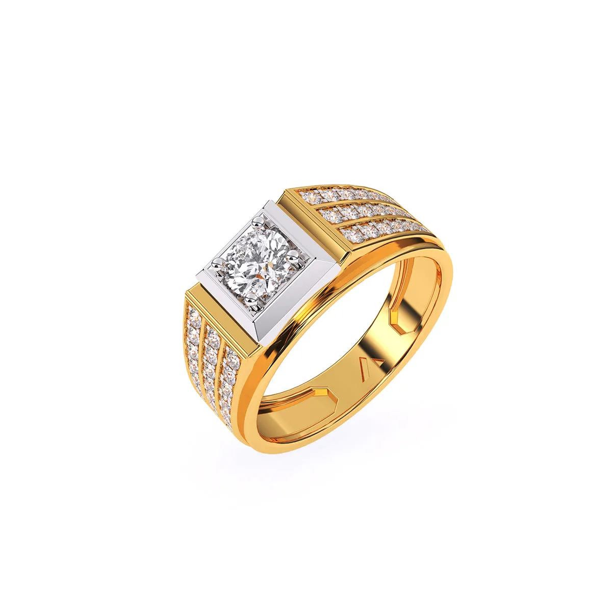 Stylish Three Row Cluster Round Lab Grown Ring