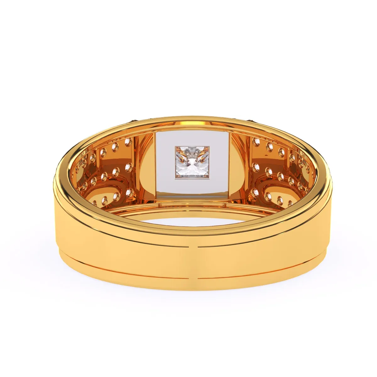 Stylish Three Row Cluster Round Lab Grown Ring