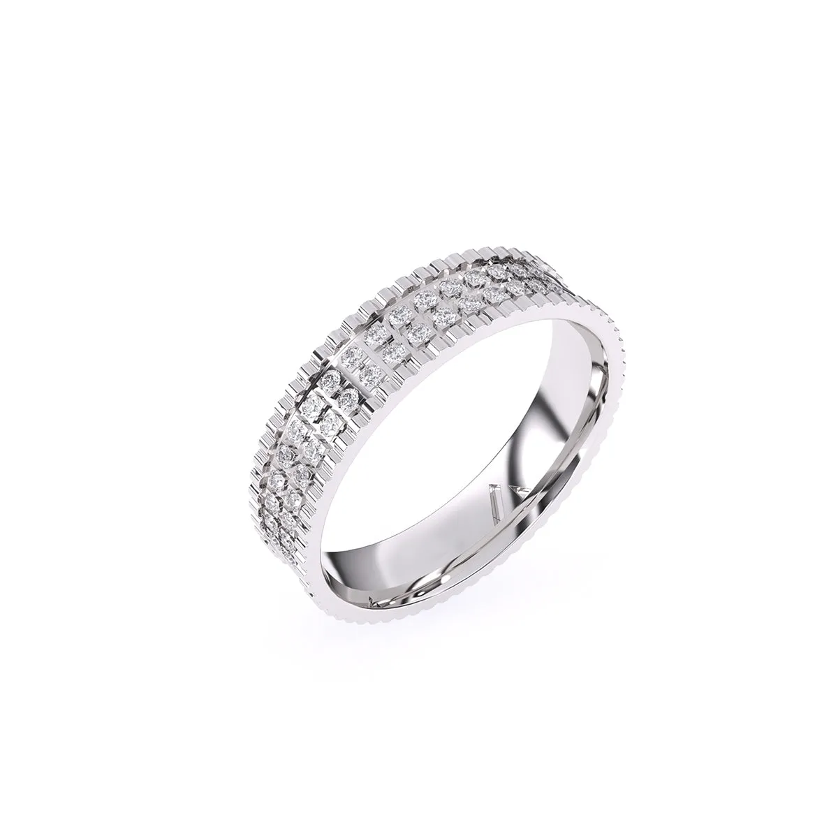 Stylish Two Line Diamond Band For Women