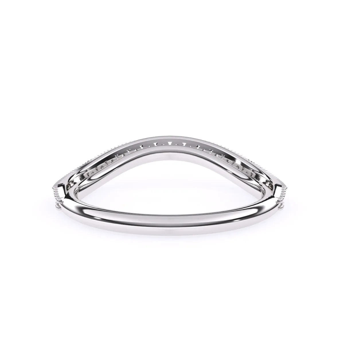 Stylish Vintage Milgrain Curved Wedding Band