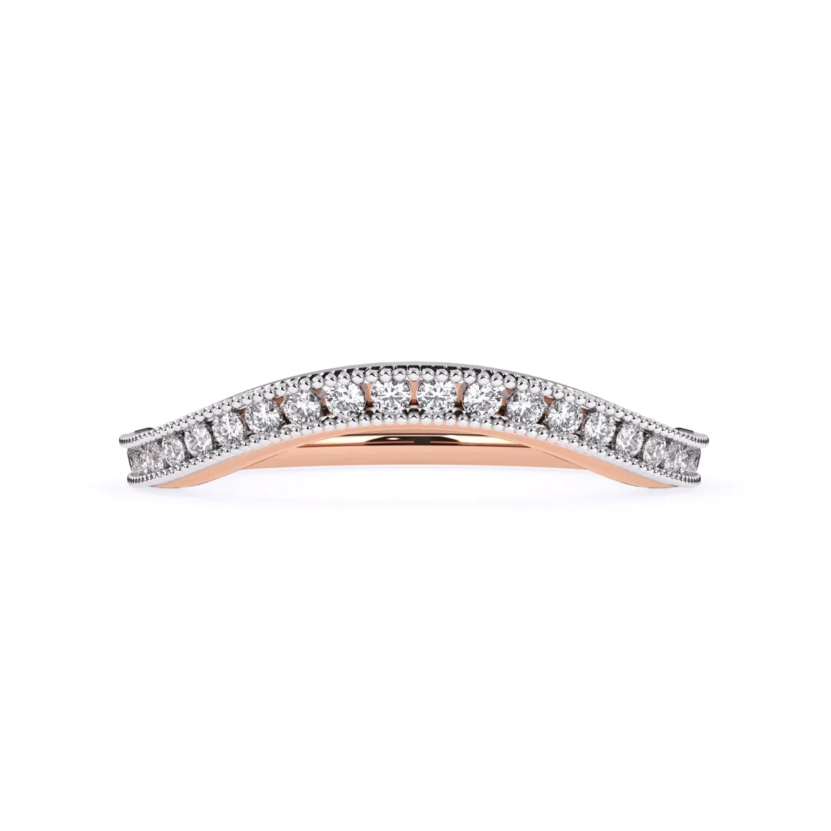 Stylish Vintage Milgrain Curved Wedding Band