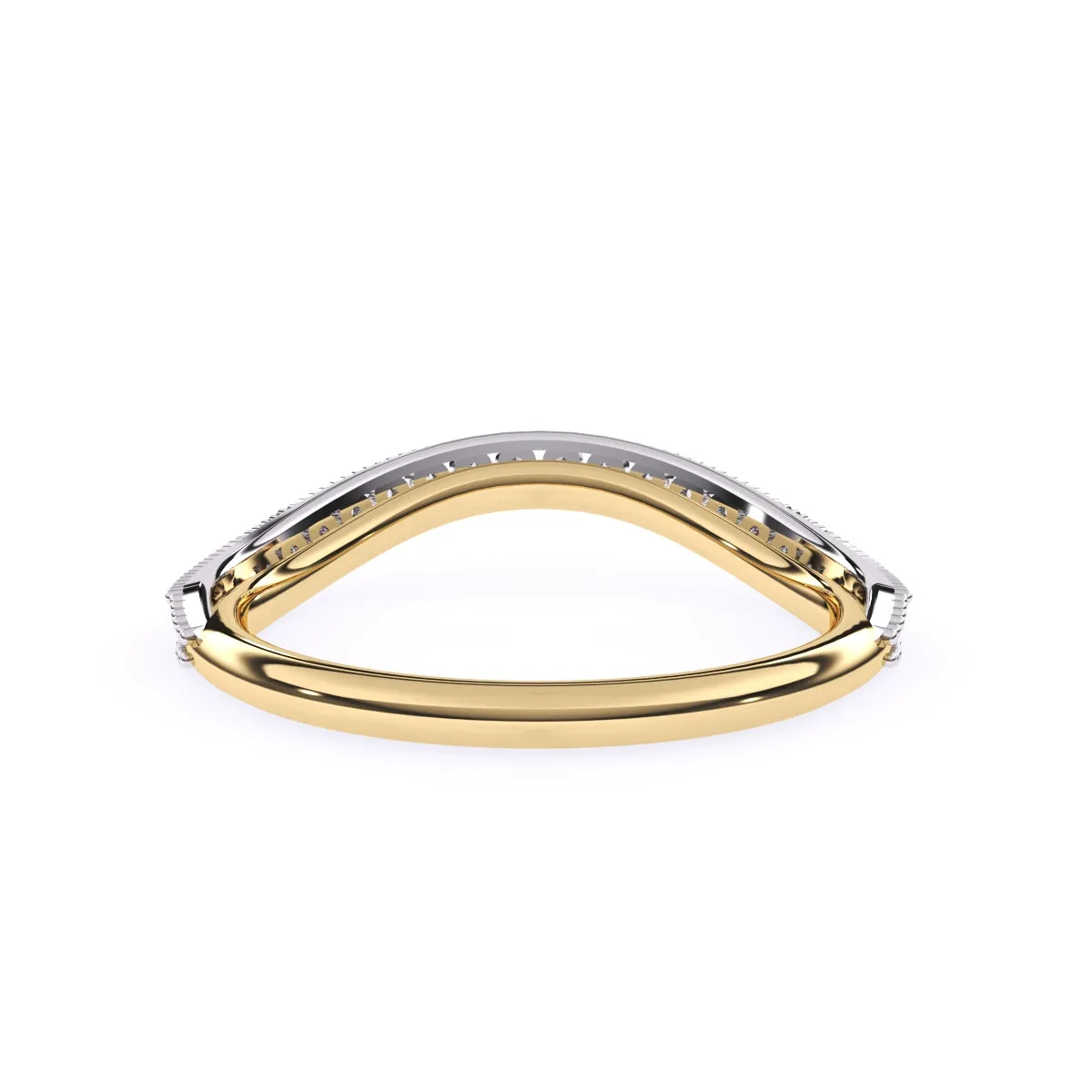 Stylish Vintage Milgrain Curved Wedding Band