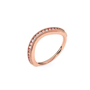 Stylish Vintage Milgrain Curved Wedding Band