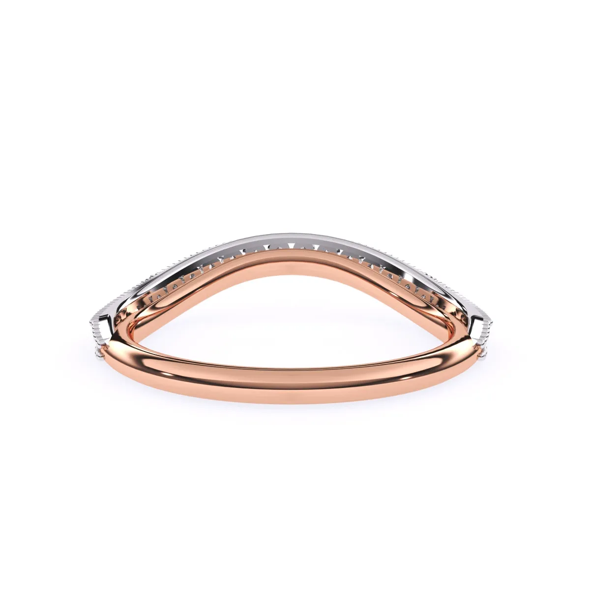 Stylish Vintage Milgrain Curved Wedding Band