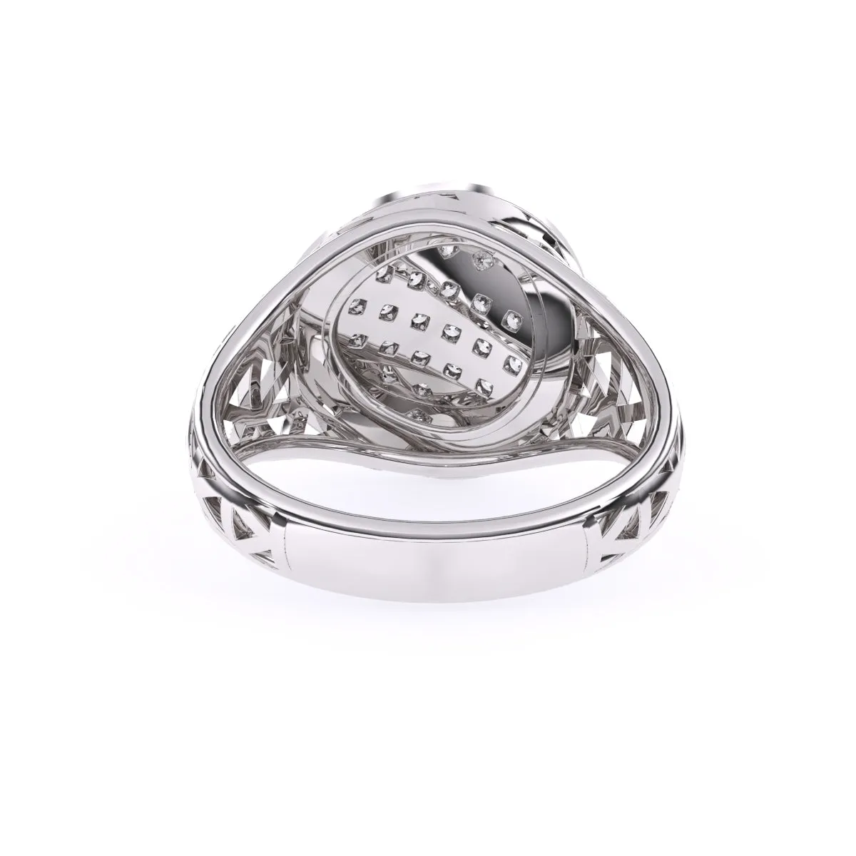 Stylish Vintage Round Cluster Wedding Ring