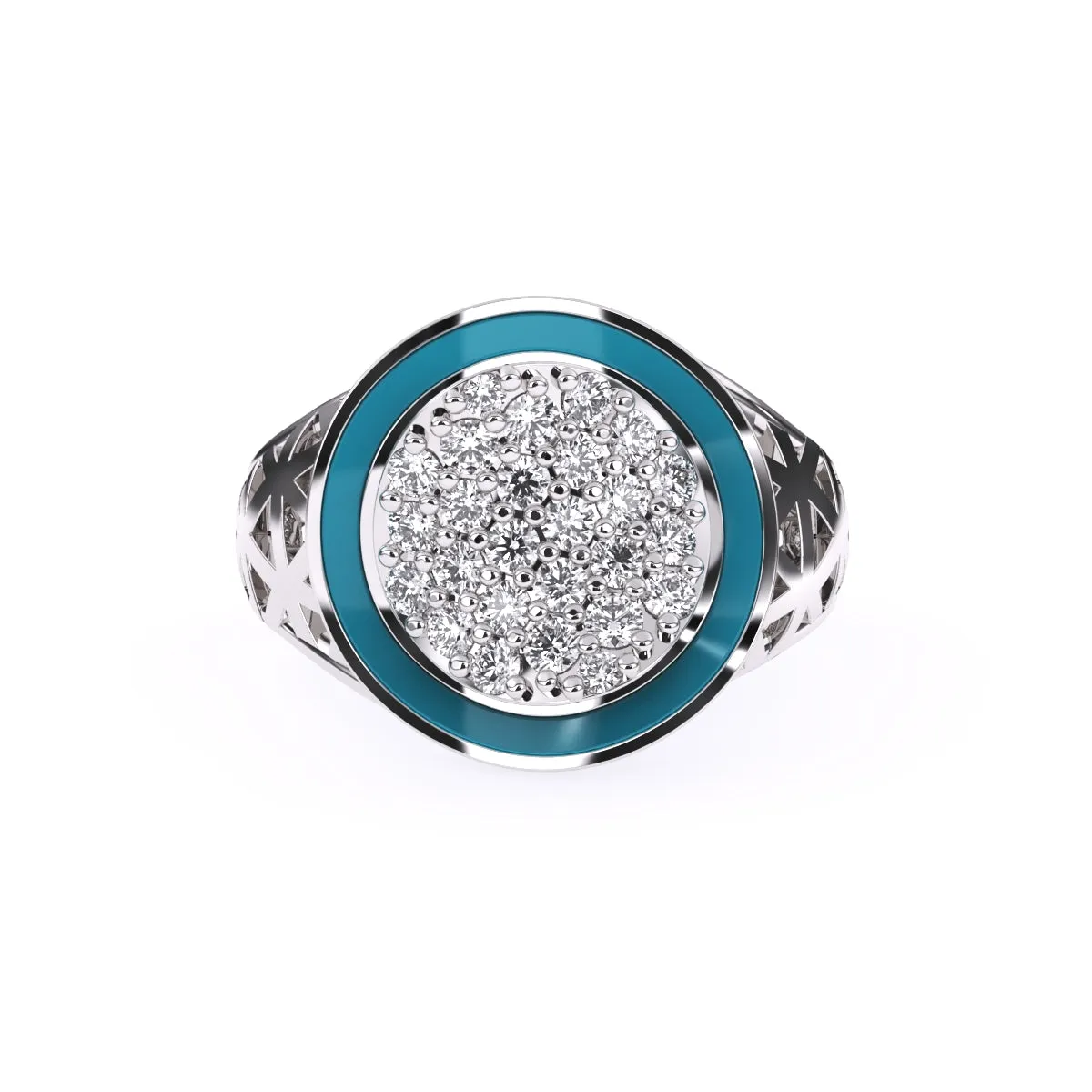 Stylish Vintage Round Cluster Wedding Ring