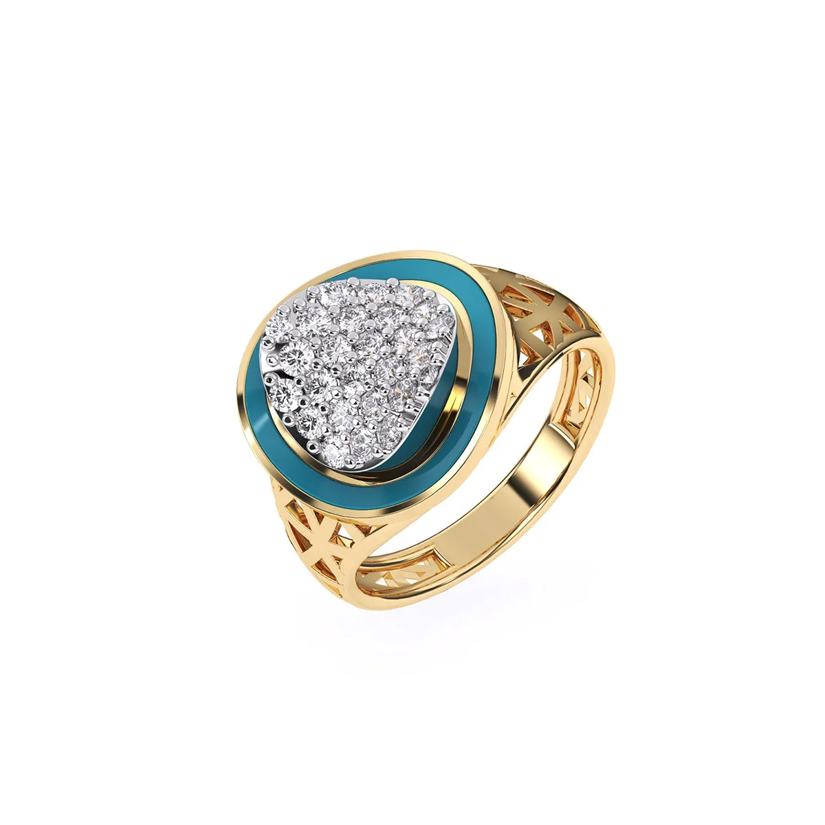 Stylish Vintage Round Cluster Wedding Ring