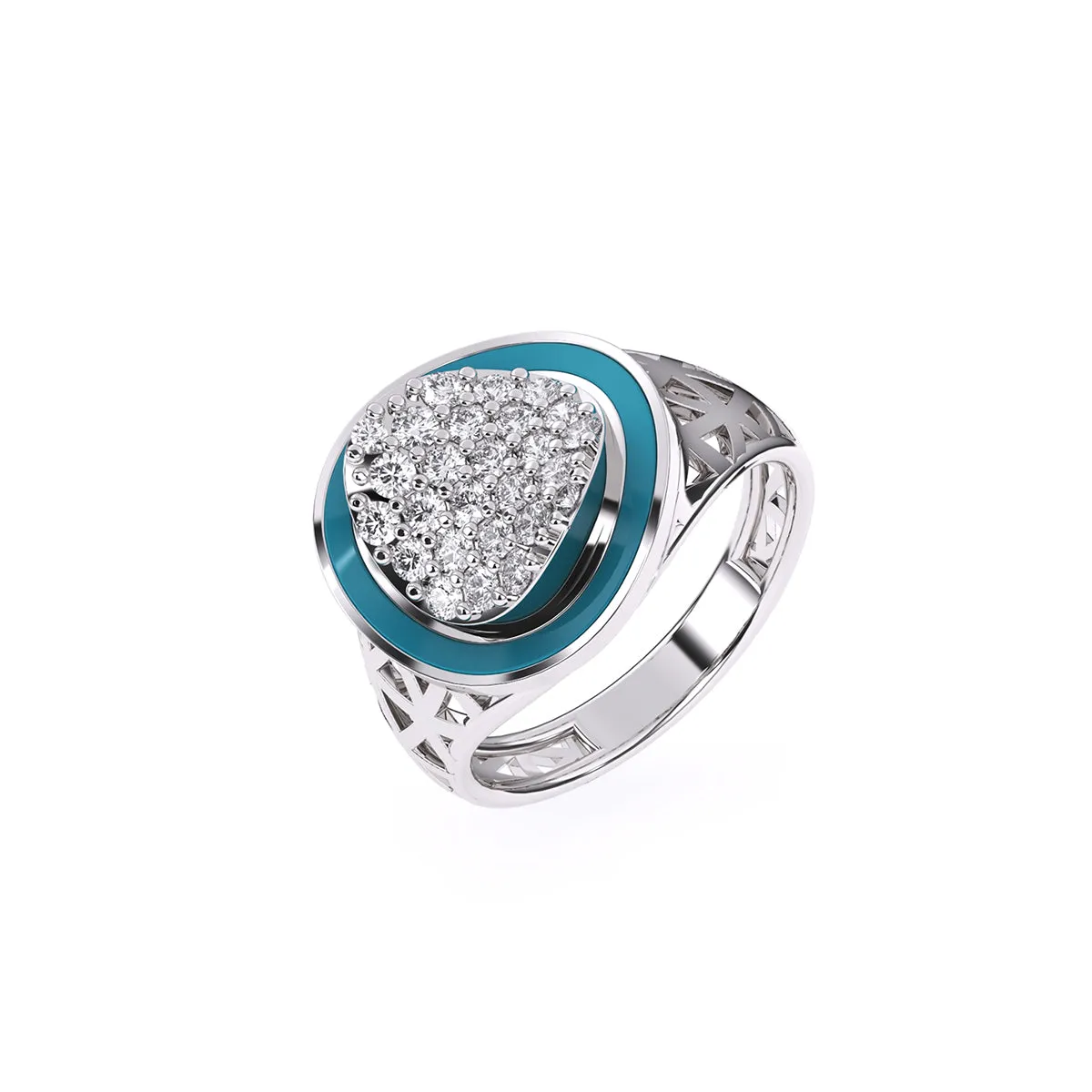 Stylish Vintage Round Cluster Wedding Ring