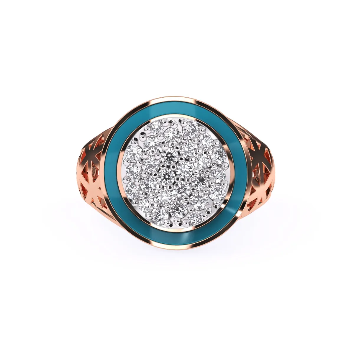 Stylish Vintage Round Cluster Wedding Ring