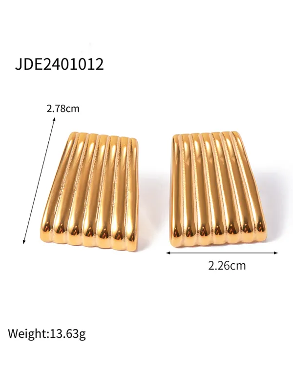 TEEK - Simple Gold Striped Earrings