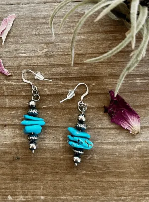 The Bijoux FAB Simple Dangle Turquoise Earrings EAR-DAN-150