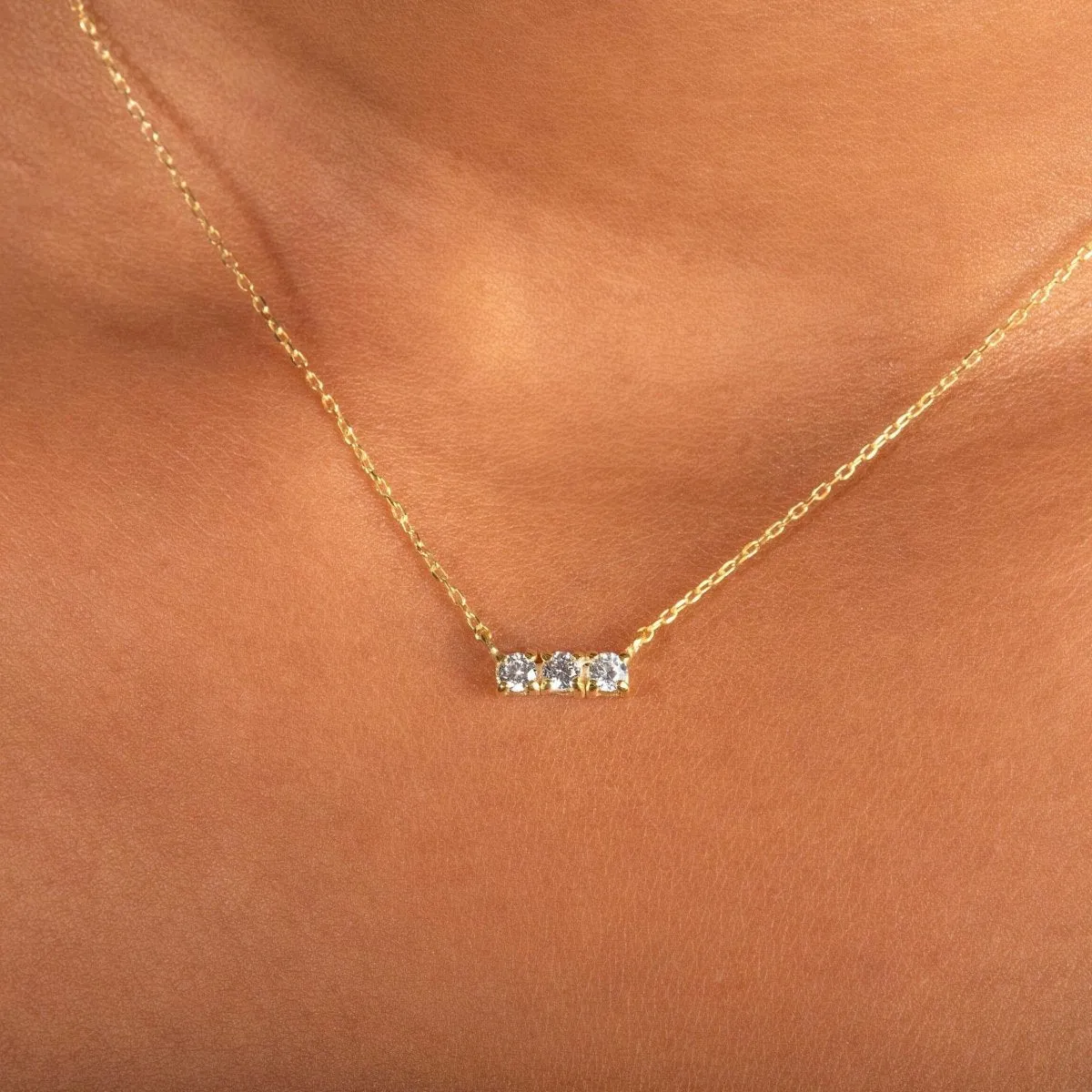 Trio Stone Diamond Necklace