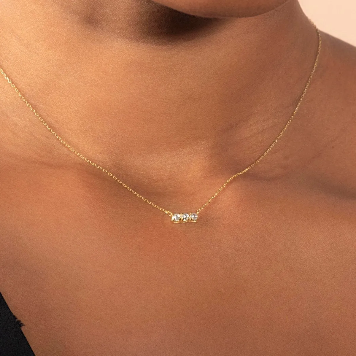 Trio Stone Diamond Necklace