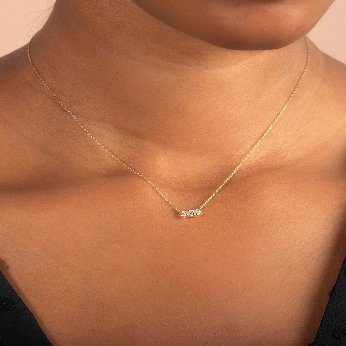 Trio Stone Diamond Necklace