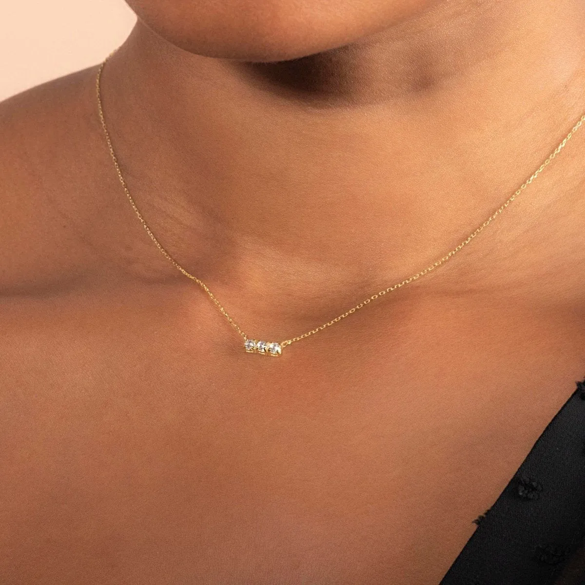 Trio Stone Diamond Necklace
