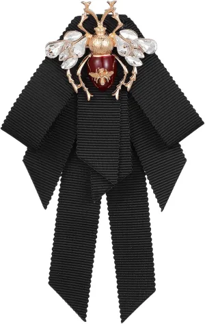 VALICLUD Black Tie Ribbon Bow Brooches for Girls & Women - Brooches for Christmas, Valentine's Day & New Year - Costume Jewelry