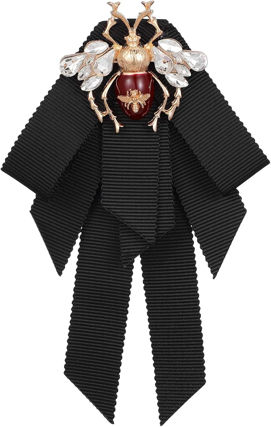 VALICLUD Black Tie Ribbon Bow Brooches for Girls & Women - Brooches for Christmas, Valentine's Day & New Year - Costume Jewelry