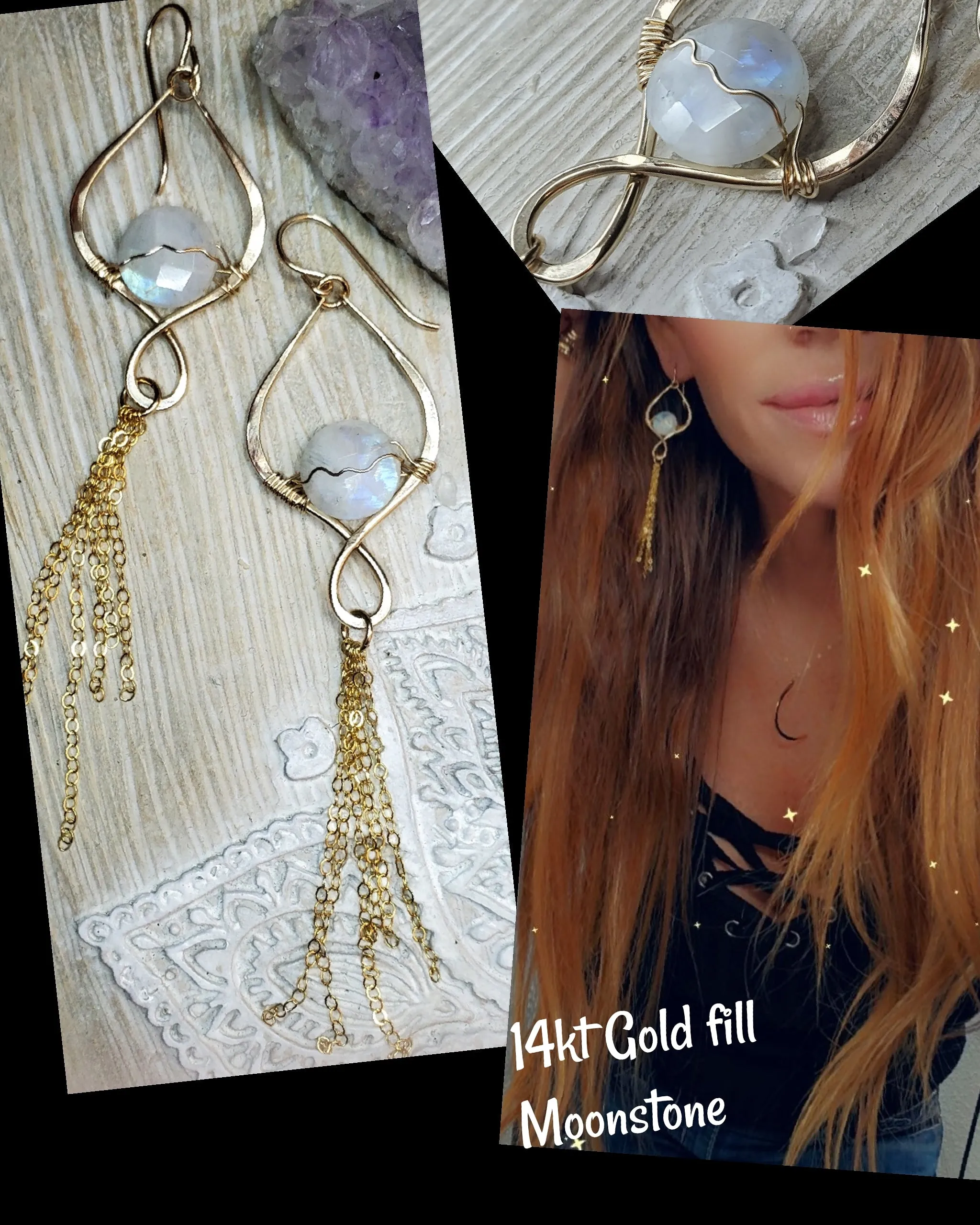 Whimsical Moonstone earrings