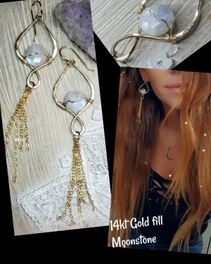 Whimsical Moonstone earrings