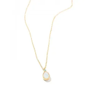 White Opal Teardrop Necklace