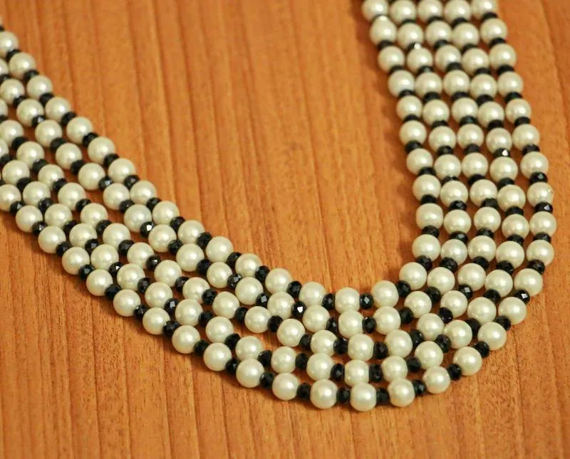 White pearl necklaces
