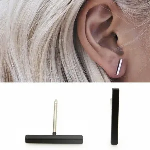 Wholesale black alloy simple long earrings JDC-ES-D370