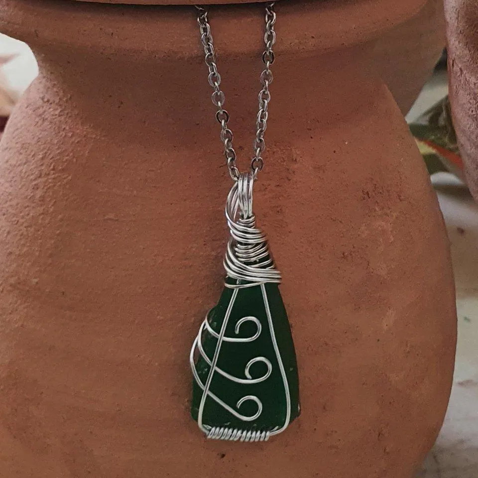 Wire Wrap Fern Necklace